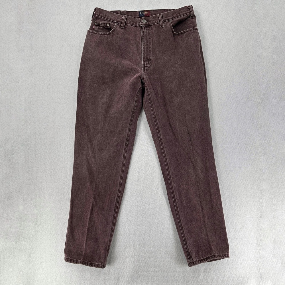 Vintage Gitano‎ Jeans Mens 36X32 Brown/Burgundy Wash Denim Tapered